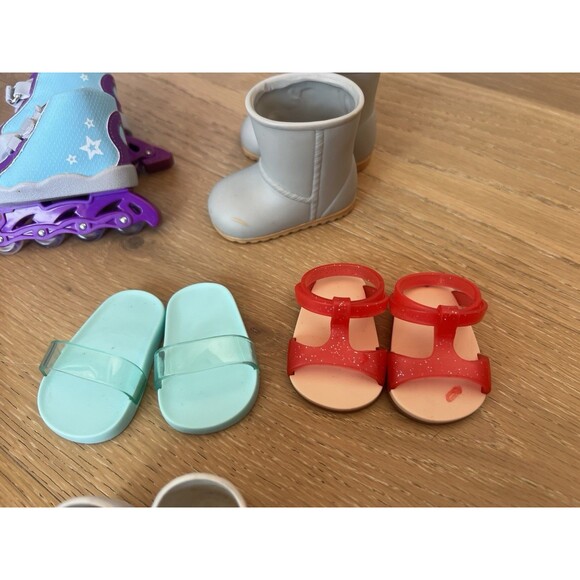 American Girl 18" Doll Shoes Boots Sandals Roller Skates Lot of 10 Pairs Sets - Picture 5 of 6